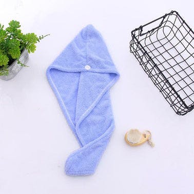 1pc Fast Drying Hair Towel With Button, Super Absorbent Hair Towel Wrap, Soft And Water-Absorbing Hair Drying Towel, Fast Drying Hair Wraps For Women, Anti Frizz Microfiber Towel, Bathroom Accessories